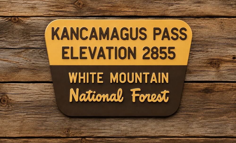 Kancamagus Pass Elevation Sign White Mountain National Forest Hike Trail Camp